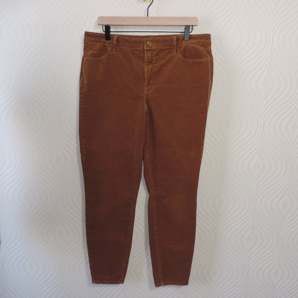 TALBOTS Stretch Corduroy High Rise Skinny Pant "Jegging" sz 14 Twig Brown color